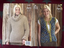 Pre-owned Knitting Pattern - King Cole 2996 - Ladies’ Sweater W’coat 34-48” Aero