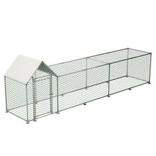 16x3FT Metal Chicken Coop Run Backyard Hen House Poultry Habitat Cage w/Cover