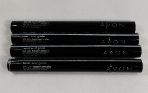 Avon Twist And Glide Lip Gloss Chocolate Coral Caramel Plum 0.04 Oz Set of 4 - Picture 1 of 6