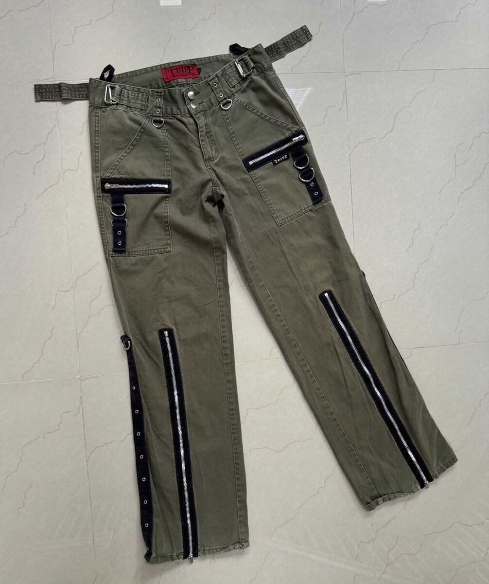 VTG Y2K Tripp NYC Daang Goodman OD Green Bondage Pants Sz 5 VTG Y2K Tripp NYC Daang Goodman OD Green Bondage Pants Sz 5
