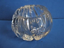 HEAVY ROUND CUT GLASS MASTER OPEN SALT CELLAR w/ALTERNATING RIB & DIAMOND