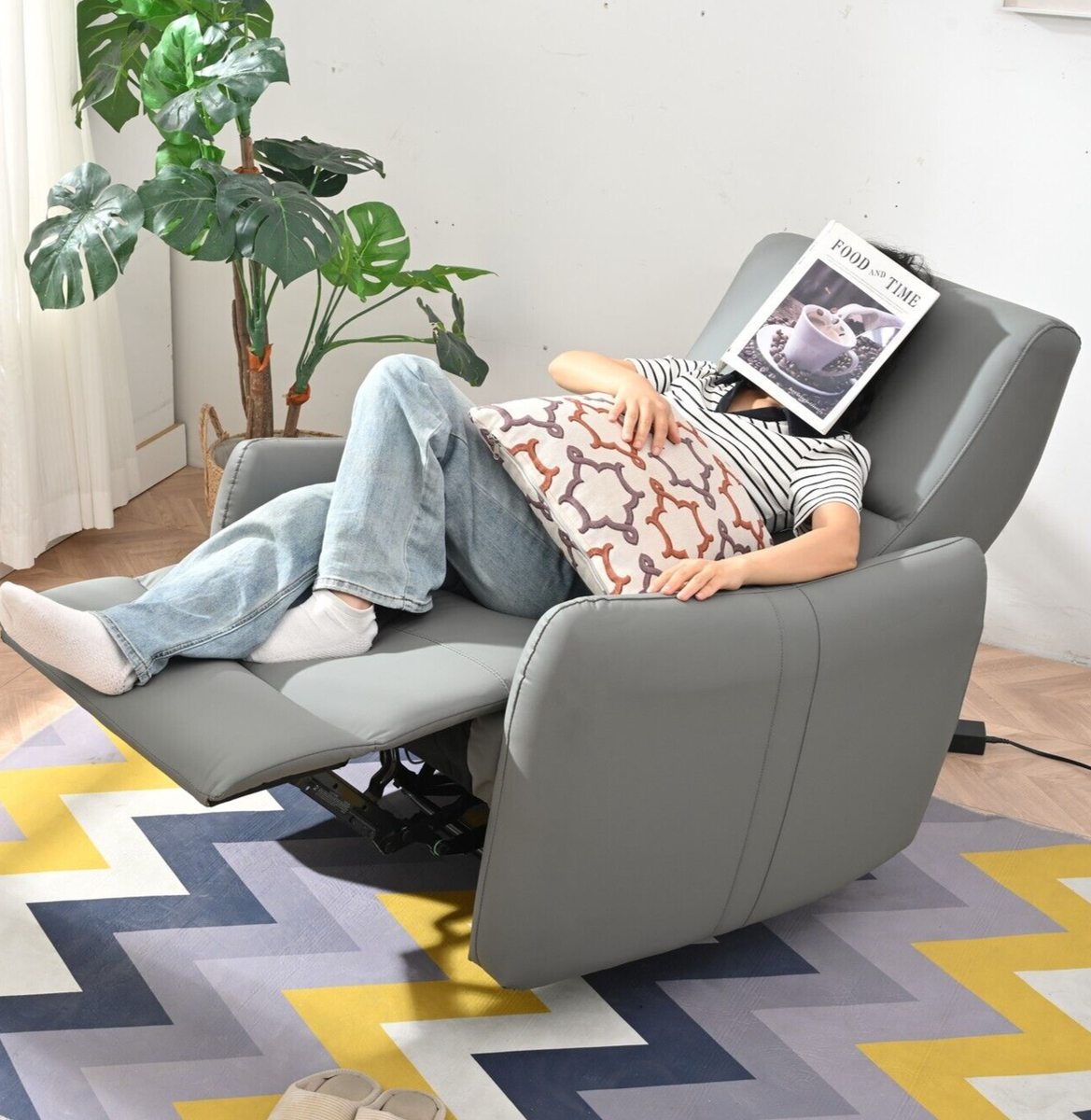 Oversized Power Wall Hugger Recliner Chair Reclining Sofa PU