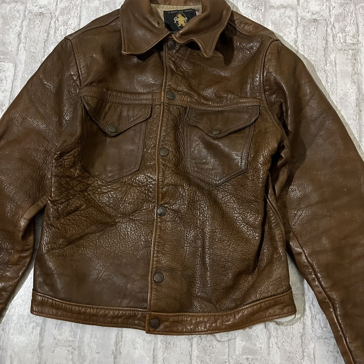 希少 VINTAGE Golden Bear ダブルライダース 38 SILENCE (サイレンス) Double Riders Jacket (ダブル ライダース