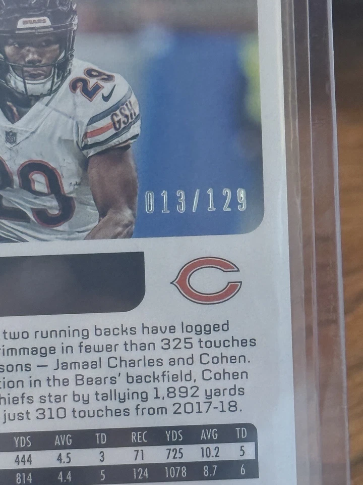 2019 Panini Unparalleled - Whirl #195 Tarik Cohen /129 - Image 3 of 3
