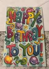 Happy Birthday To You Happiest Ever Colorful 5'x7.75" Stockwell Greeting Card