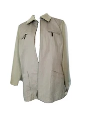 NWT Sz 12 Elana By Tanner DONCASTER MSRP $350 Khaki Jacket Stretch Cardigan TLC