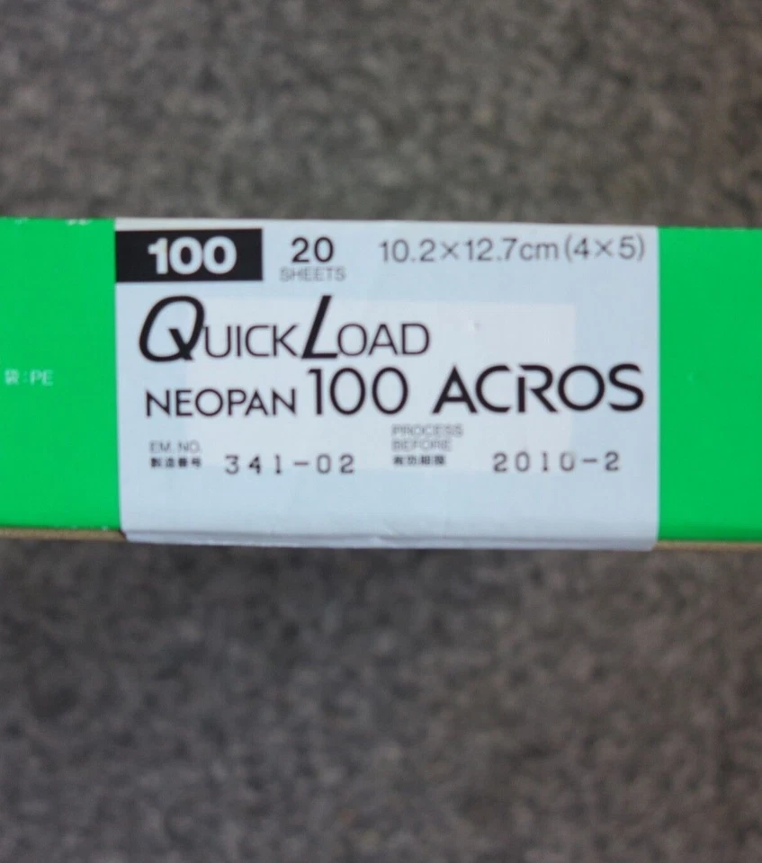Fujifilm QuickLoad Neopan 100 Acros 4x5 (Expires 2010/2) 20 Sheets Sealed Box - Image 3 of 3