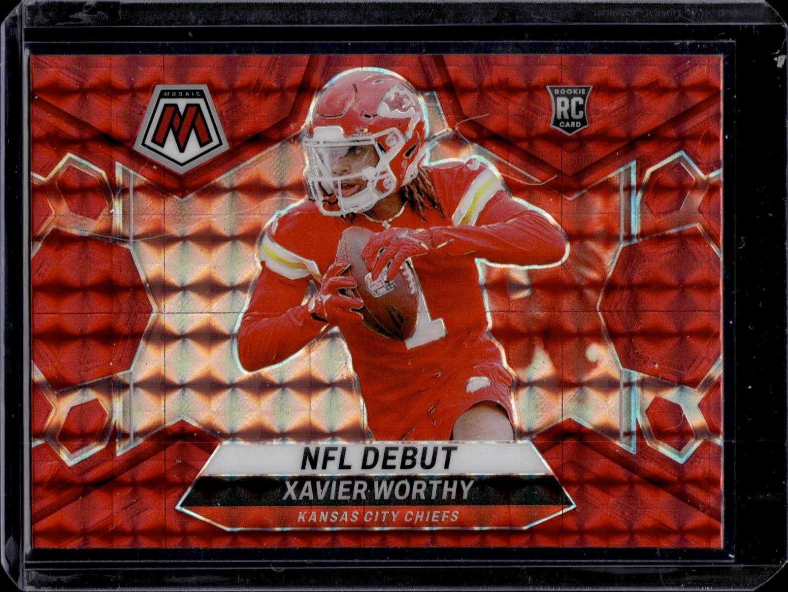 2024 Panini Mosaic Mosaic Red #285 Xavier Worthy DEB RC