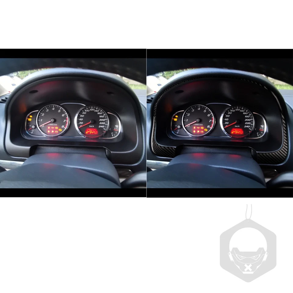 Cubierta del panel del velocímetro del tablero de instrumentos de fibra de carbono real para Mazda 6 Atenza 2002-2008 Foto 4 de 4