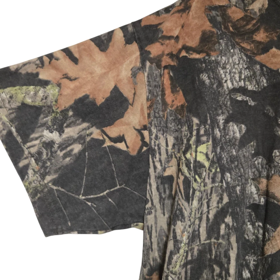 VTG Mossy Oak T-Shirt Men's Large Camouflage Y2K Pocket Tee Embroidered Local Ad - Image 3 of 4