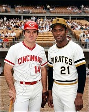 Pete Rose Roberto Clemente Photo 8X10 - Reds Pirates #8  FREE SHIPPING