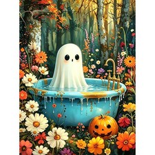Halloween Diamond Art Kits for Adults, Ghost 5D Diamond Painting for Adults Begi