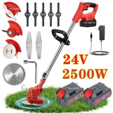 Electric Cordless Grass String Trimmer Lawn Edger Weed Wacker Cutter w/ Battery