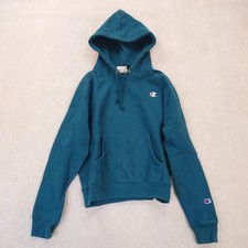 Champion Reverse Weave Hooded Pullover Sweatshirt Teal Women's Medium