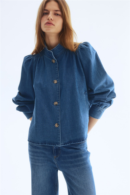 NWT H&M Puff-Sleeved Twill Jacket | eBay