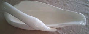 Vintage Royal Haeger White Ceramic Swan Sculpture Planter Bowl 312-H MCM Deco*