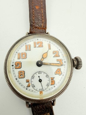 Swiss Trench Watch Talis Movado Cal 420 Silbergehäuse London 1918 Original Armband