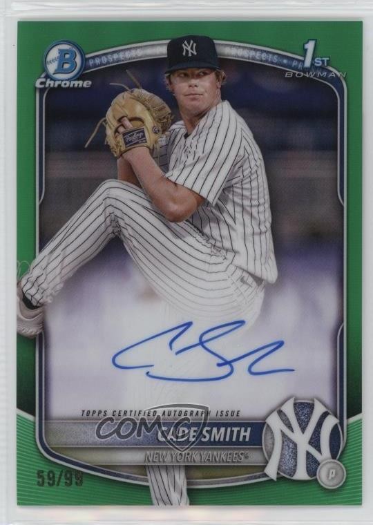 2025 Bowman Chrome Prospect Green Refractor /99 Cade Smith #CPA-CS Auto 1m63