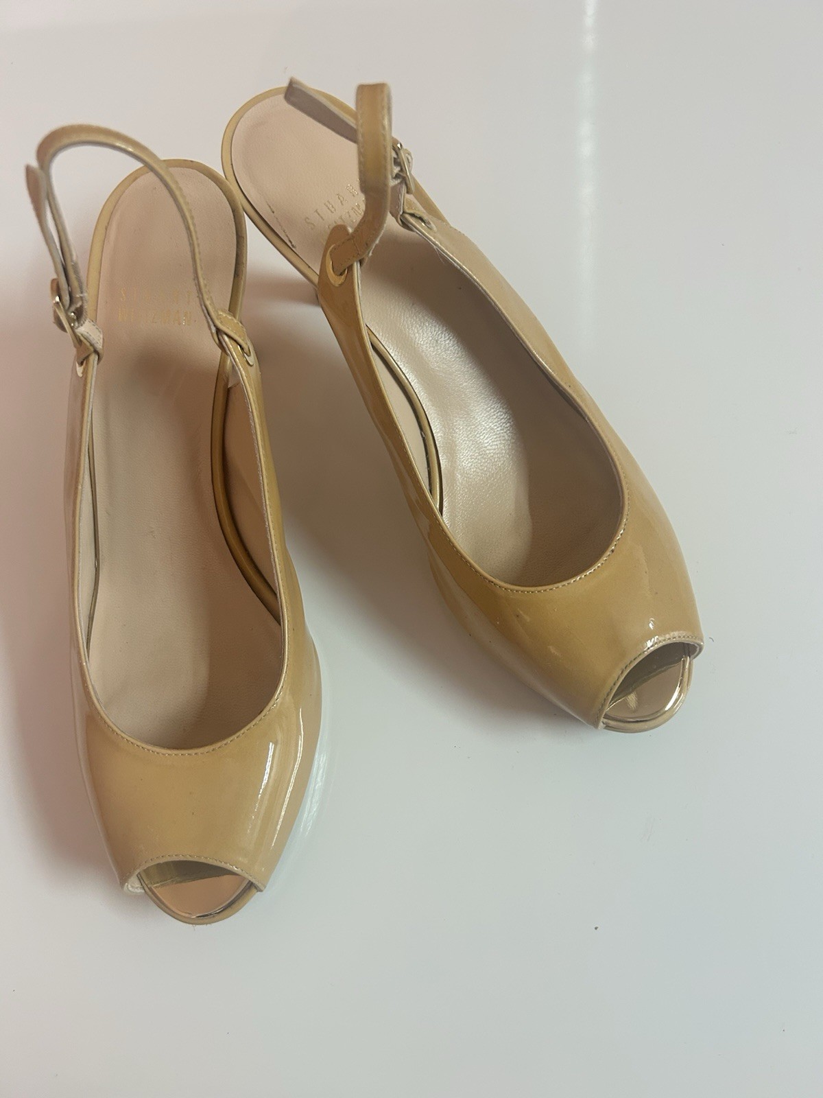 Stuart Weitzman Beige Suede Ankle Strap Stiletto Heeled Sandals Women's 9.5