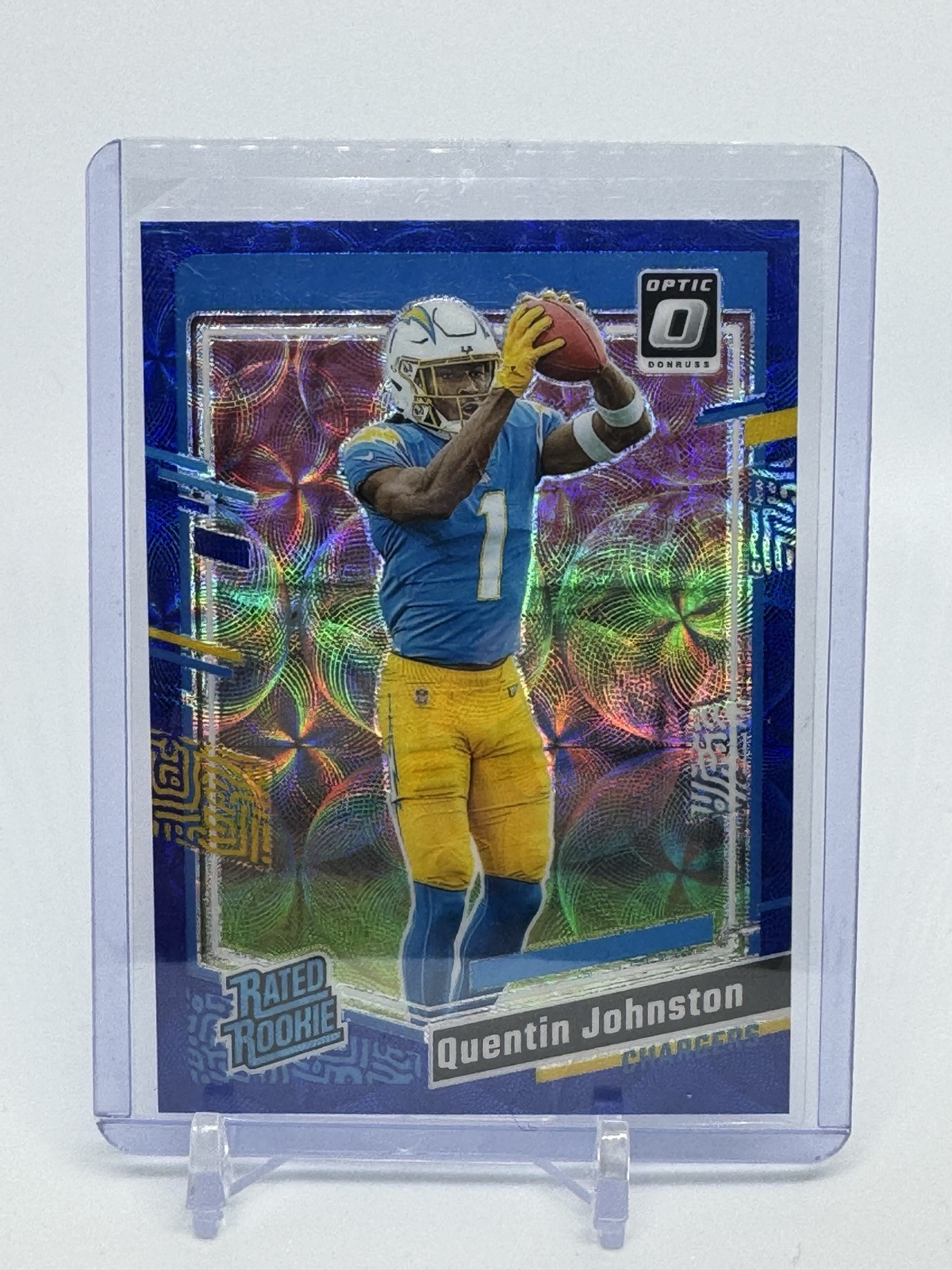 2023 Panini Donruss Optic - Rated Rookie Quentin Johnston #265 Blue Scope Prizm