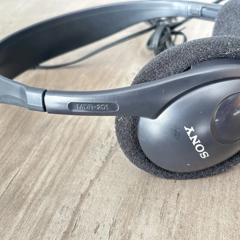 Fones de ouvido Sony MDR-201 Walkman Discman fones de ouvido pretos SOM TESTADO ÓTIMO! - Imagem 2 de 4