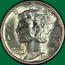 1941 Mercury Dime Brilliant Uncirculated Bu Coin Die Polish 41698
