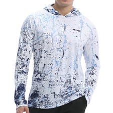 Men's UPF 50 Sun Protection Hoodie Shirt Long Sleeve SPF Fishing Outdoor UV ...
