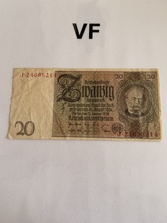 20 Reichsmark 1929 Deutschland Banknoten Papiergeld Geldscheine