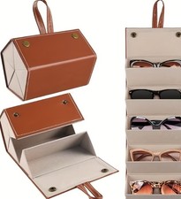 Portable Sunglasses Case Organizer Travel Glasses Storage Box 5 Slot