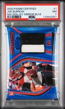 Joe Burrow sports 2020 Panini Certified New Generation Jerseys PSA