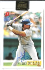 2022 TOPPS ARCHIVES SIGNATURE JUAN GONZALEZ 1993 BOWMAN #'D 5/17