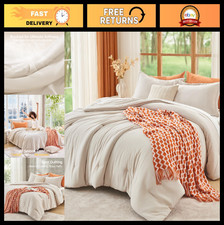 Beige King Size Comforter Set - Ultra Soft Down Alternative Bedding, 3 Piece Lig