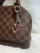 Pink Heart Bag Charm Key Ring Fob Keychain Purse Charm Y2K Valentines Gift