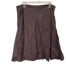 Old Navy Brown Low Waist Embroidered A Line Midi Skirt Size 12