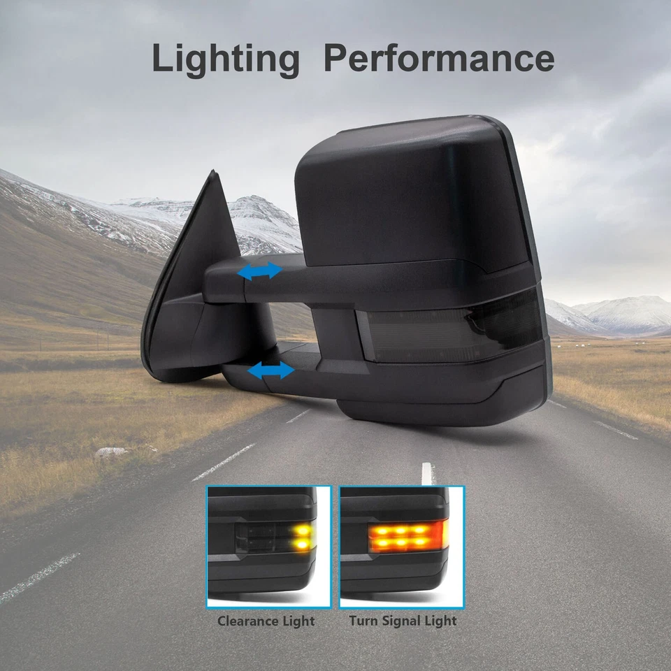 Par de espejos retrovisores de remolque plegables manuales para Chevrolet Silverado 1500 2500 3500 1999-2006 Foto 3 de 4