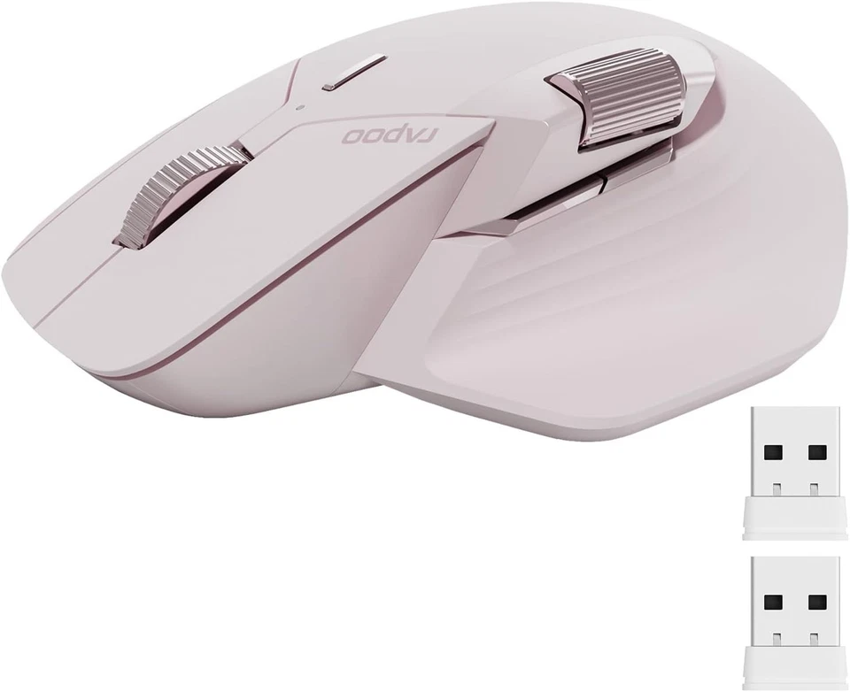 Cross-Computer Bluetooth Mouse, Wireless Charging, Pink - Image 3 of 4