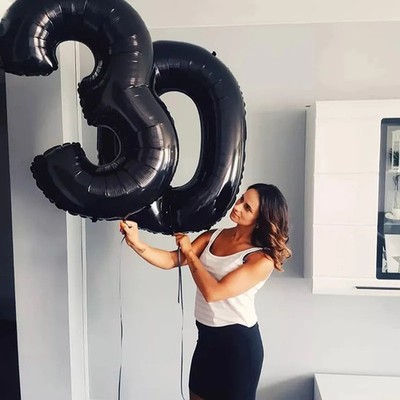 2pcs 40inch Huge Black Number Foil Balloons Birthday Party Decorations Adult Kid