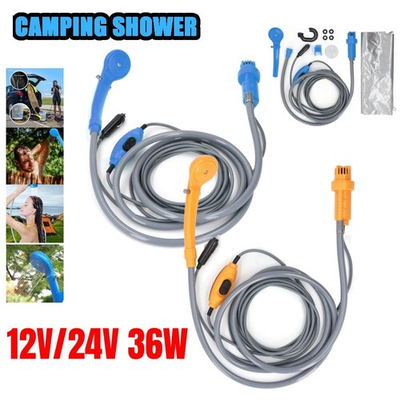 #ad 12 24V Portable Car Camping Shower Water Spray Pump Outdoor Automobile Caravans $19.31
