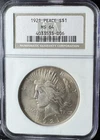1921 Peace Dollar $1, High Relief, Key Date, NGc Fatty Holder MS 64 #535006