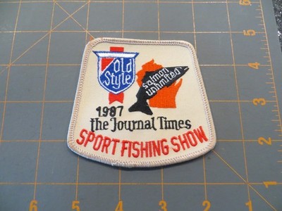Vintage Fishing Patch - Salmon Unlimited 1987 Sport Fishing Show - 3 1/2 x 3 1/4