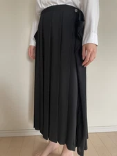 Junya Watanabe Comme des Garcons Black Long Pleats Skirt Pleats