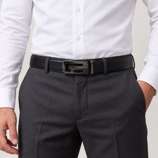 Men’s Black Ratchet Belt Automatic Buckle Adjustable Smart Casual Waist Belt