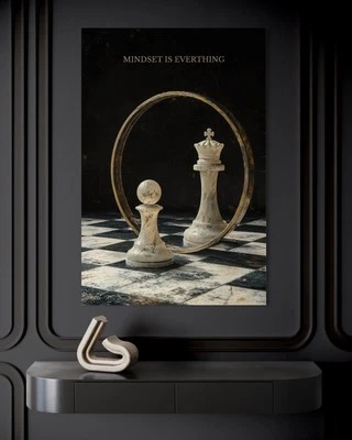 SCHACH LEINWAND BILD MODERN KUNST DRUCK POSTER MOTIVATION Brett WANDBILD ZITATE - Bild 1 von 4