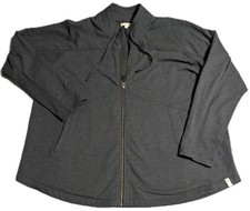 Satva Organic Full Zip Jacket Womens 3X Gray Soft Stretch Funnel Neck Lounge