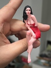 Miniature Figure Scene Prop 1/12 1/16 1/18 Red Dress Anime Beauty Diorama Sculpt