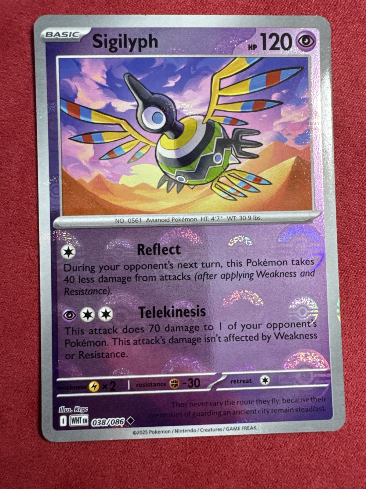Sigilyph (Poke Ball Pattern) 038/086 Sv: White Flare Holo