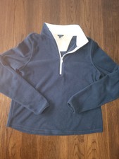 Nautica Women's Navy Blue Fleece 1/2 Zip Pullover Sweater, Size Large