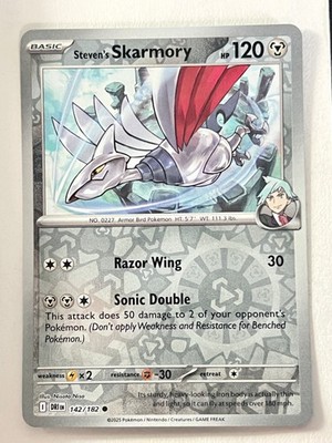 Steven s Skarmory 142/182 Reverse Holo Destined Rivals Pokemon TCG Near Mint NM