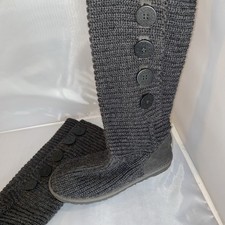 Ugg Australia Cardy 5 Button Gray Knit Sweater Boot 1878 Women's 9
