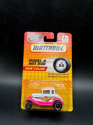 MATCHBOX # 55 WHITE/ PINK MODEL A HOT ROD MB73-C21 M1